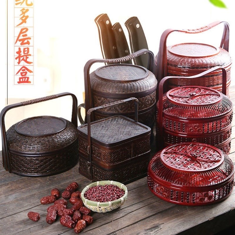 食盒多层手提送菜提盒送饭提篮送餐提篮送餐提盒送菜提盒拜篮收纳