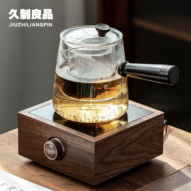胡桃木电陶炉全自动煮茶器家用玻璃烧水壶小型电热茶炉迷你静音