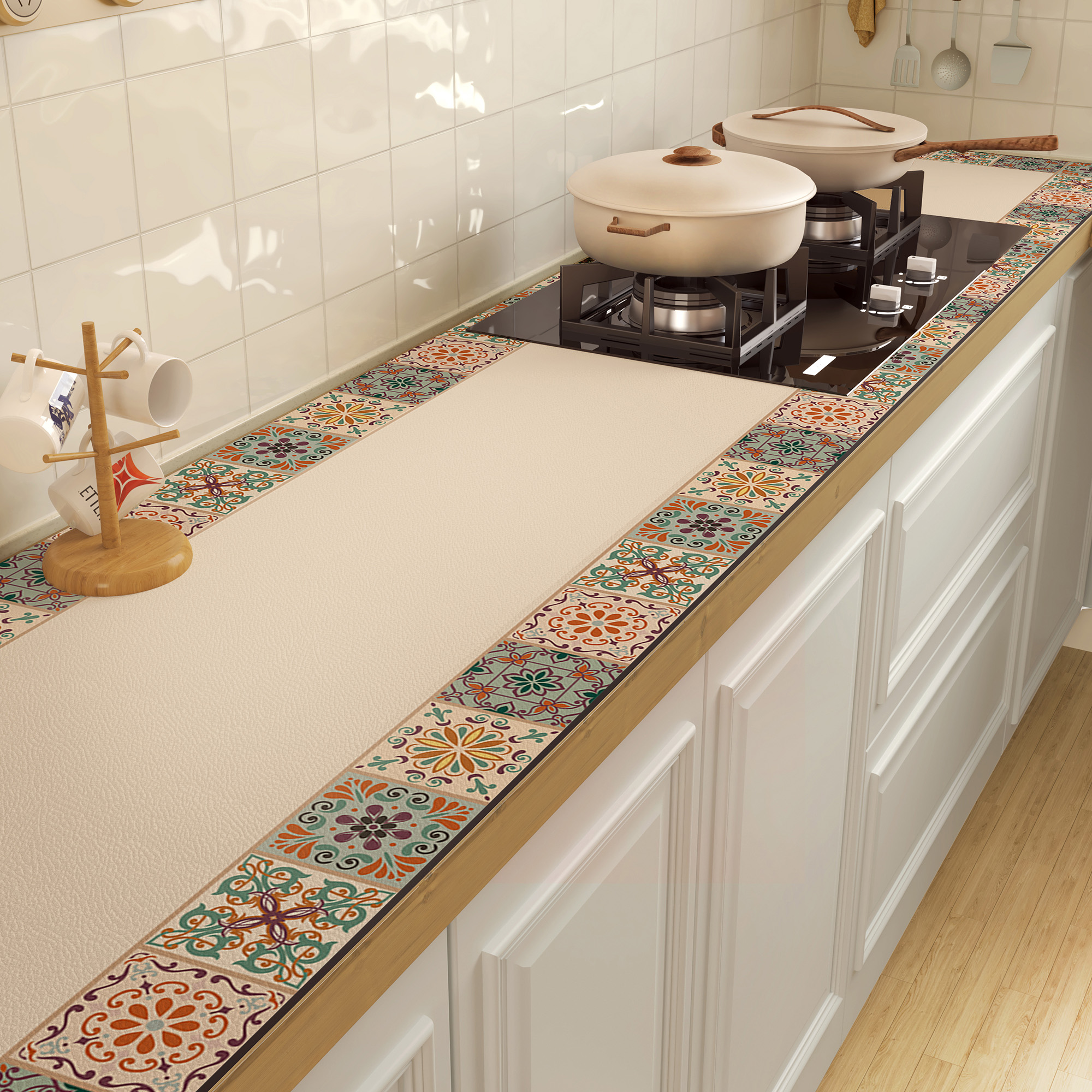 高级感厨房灶台台面保护垫防水防油免洗桌垫家用皮革橱柜防滑垫子