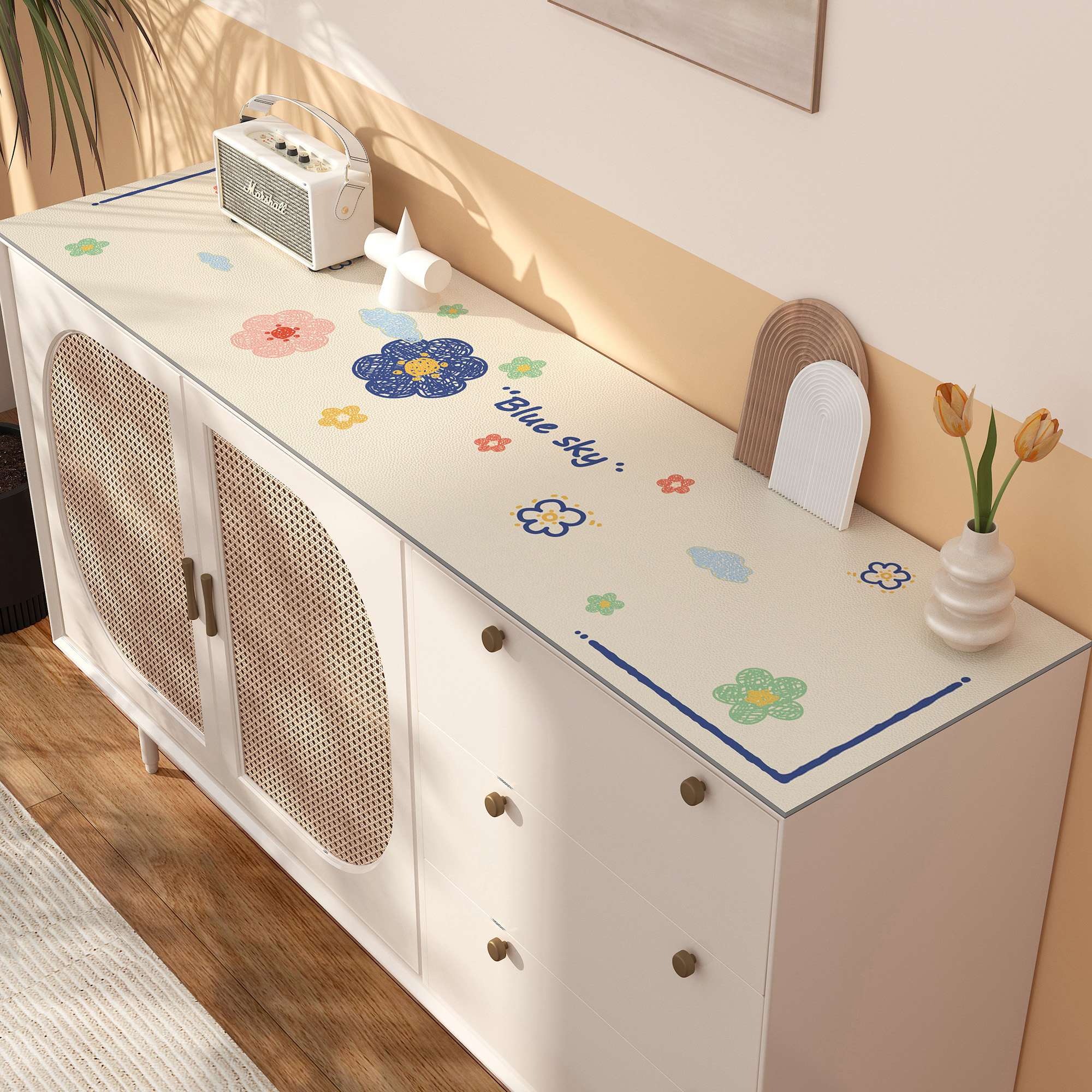 餐边柜保护垫轻奢高级感台布玄关鞋柜垫子免洗防水防脏电视柜桌垫