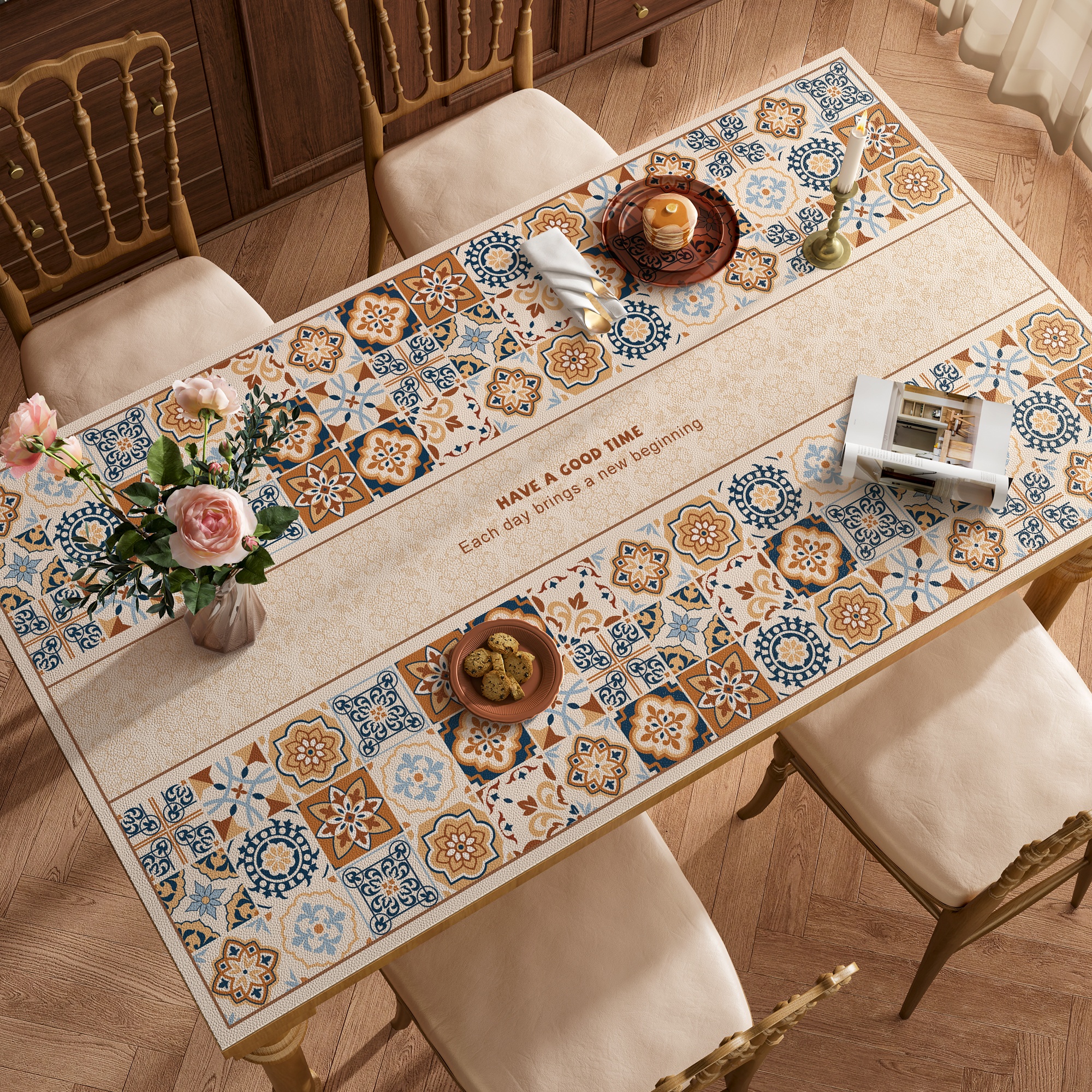 美式餐桌垫皮革餐桌保护垫茶几垫