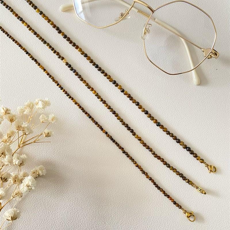 【虎眼石】复古天然石眼镜链时尚气质耳机链百搭老花镜墨镜防丢绳