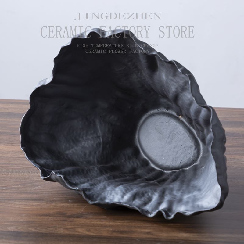 剑山插花器蕨类自然中式侘寂风客厅茶几艺术创意抽象陶瓷花器摆件