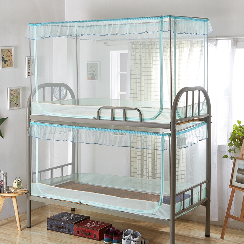 学生宿舍90cm1.0m蚊帐0.8x1.8m上下铺单人床密封全封闭学校纹文帐