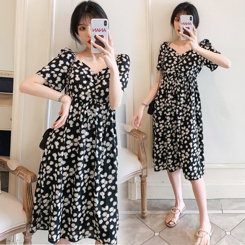 孕妇装夏装时尚款2025新款韩版碎花长裙子夏季大码连衣裙薄款夏天,孕妇装/孕产妇用品/营养,连衣裙,淘宝优惠券,粉丝福利购,淘宝优惠卷