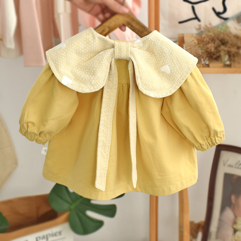 女童春装外套中长版洋派2023新款春秋款儿童上衣网红时髦宝宝风衣