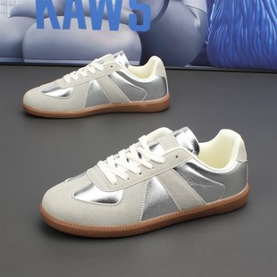 2024夏季 德训鞋 情侣休闲板鞋 时尚 百搭运动 经典 平底小V白鞋 男女款