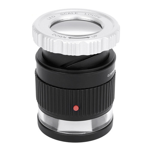 30倍圆筒式刻度光学玻璃镜片调焦高清放大镜古玩珠宝测量纺织印刷