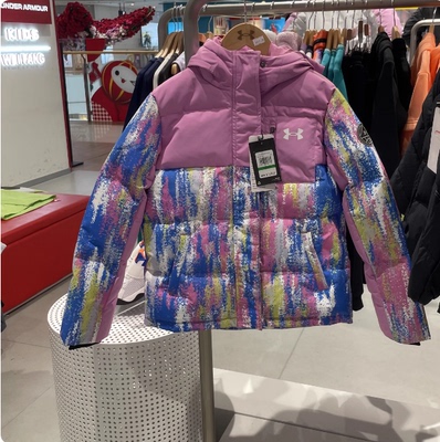 安德玛儿童冬季羽绒服马甲长款短款男童女童连帽外套反季清仓