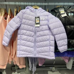 安德玛大童冬季新款轻薄运动连帽外套羽绒服244106158（无绿色