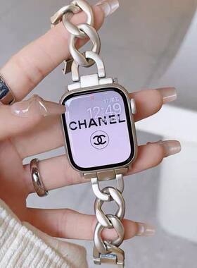 苹果ApplewatchS11表带S10高级潮ins金属单链iWatch987代se个性女