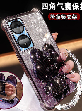 OPPOA1活力版手机壳PHJ110高级网红潮oppoA1X闪粉支架oopoa58x电镀硅胶0pp0a58x四角防摔A1X镜头全包保护套5G