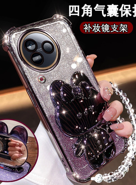 小米Civi3新款手机壳civi3曲屏可爱支架镜子23046PNC9C镜头膜全包CIVI3闪粉硅胶软壳civi3超薄防摔网红保护套