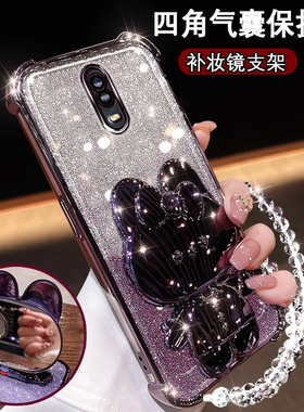 OPPOR17新款手机壳PBEM00镜头膜全包oppor17防摔软硅胶oopoR17t网红可爱兔子镜子支架0pp0r17保护套r17新年版