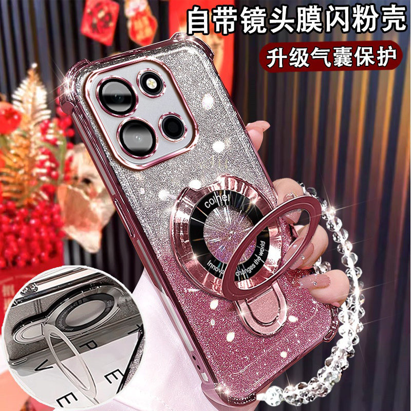 适用一加Turbo6网红手机壳Turbo6V新款磁吸支架PLU110镜头膜全包1+turbo6V防摔气囊软壳PLY110超薄硅胶保护套