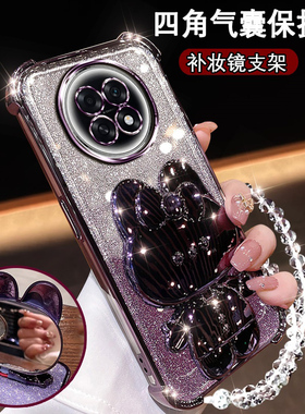 适用OPPOK13S手机壳新款时尚透明闪粉OPPOK13S可爱镜子支架PLL110超薄防摔软壳0pp0k13s全包镜头膜k13s保护套