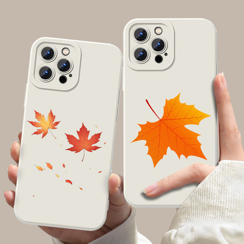枫叶手机壳苹果17华为mate70适合秋天的iPhone16Promax秋日2025新款60秋季15一加13小清新OPPO落叶14高级感40