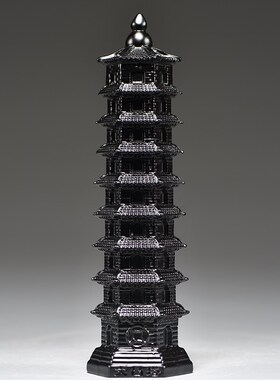 黑色木质九层十三层文昌塔雕刻摆件纯实木头13层9层文昌塔工艺品