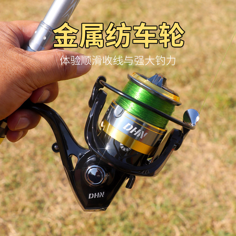 卷线器全金属路亚微物轮子远投路滑矶竿仿车锚鱼线轮抛杆海竿渔轮