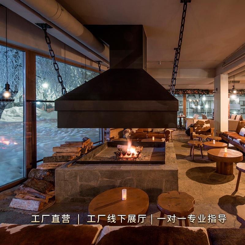 装饰悬挂壁炉展厅家居电子燃木壁炉现代别墅客厅3D雾化仿真火壁炉