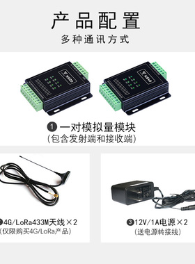 点对点4-20mA模拟量跟随433m远传4g以太网光纤无线透传5v远传