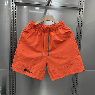 薄款 简约百搭直筒沙滩裤 纯色休闲短裤 速干透气运动五分裤 男士 夏季