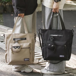 手提袋学生书包男款补习袋初中男孩斜挎拎书补课包上课通勤单肩包