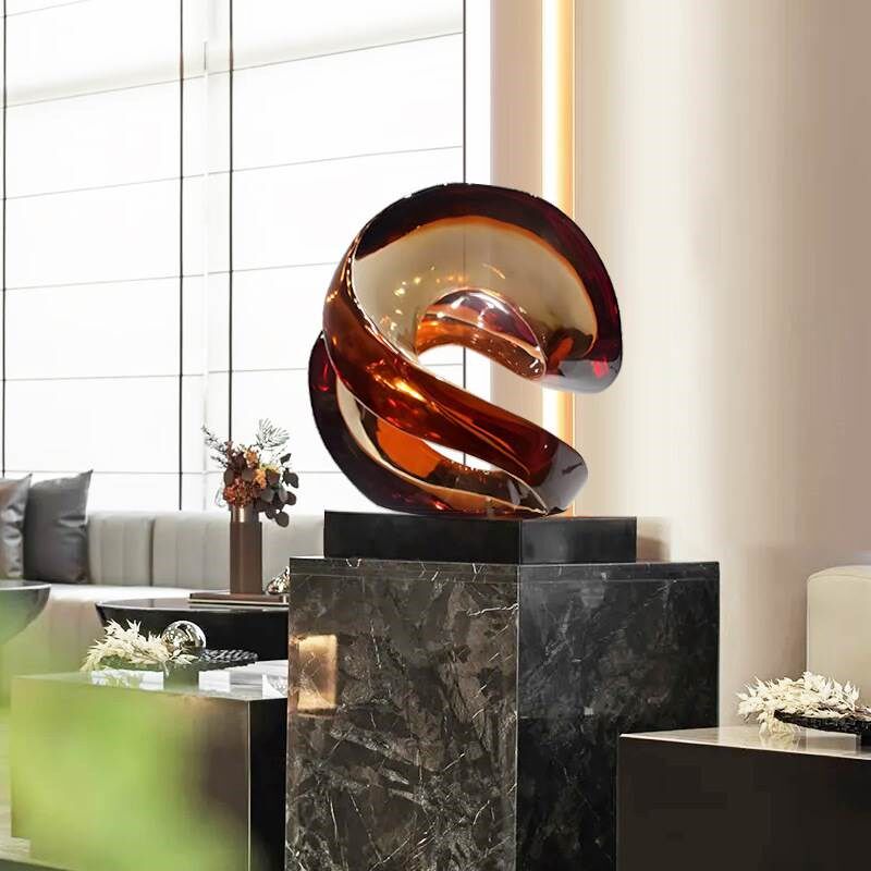 现代轻奢高档琉璃摆件客厅电视柜玄关酒柜装饰品样板间酒店艺术品