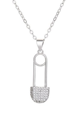 时尚简约回形针项链女2023年新款小众设计高级感别针锁骨链饰品批