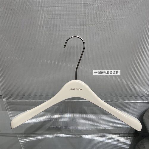 服装店专用衣架实木米白防滑无痕衣挂裤架I夹女装成人衣撑定制LOG