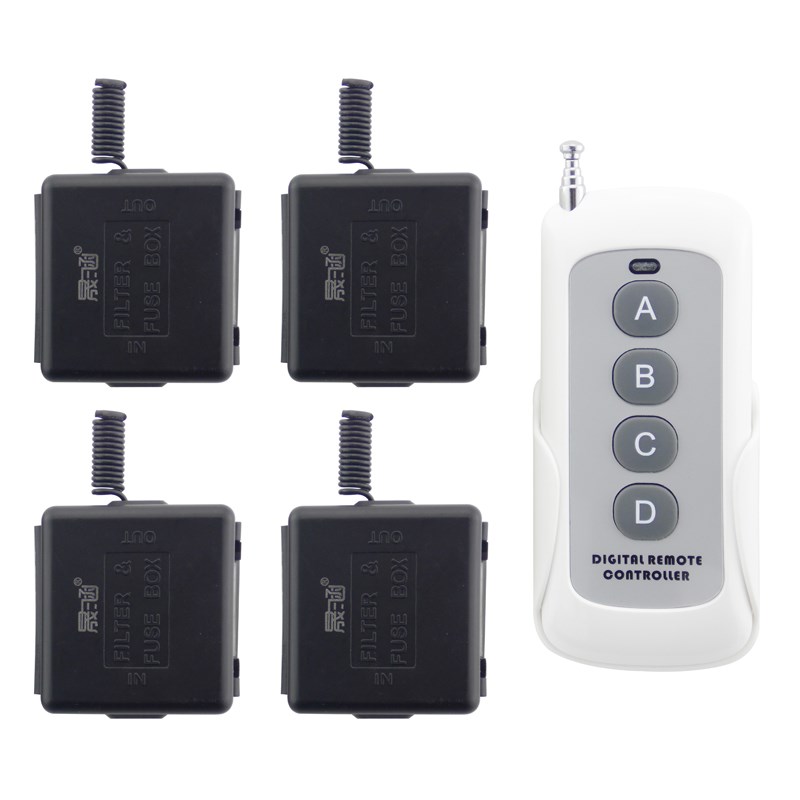 晟涵直流12V分体1拖2路3路4路6路8路1拖12路无线遥控开关点动自锁