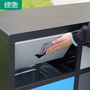 大号容量垃圾箱带盖小区物业环卫方型户外不锈钢分类垃圾桶果皮箱