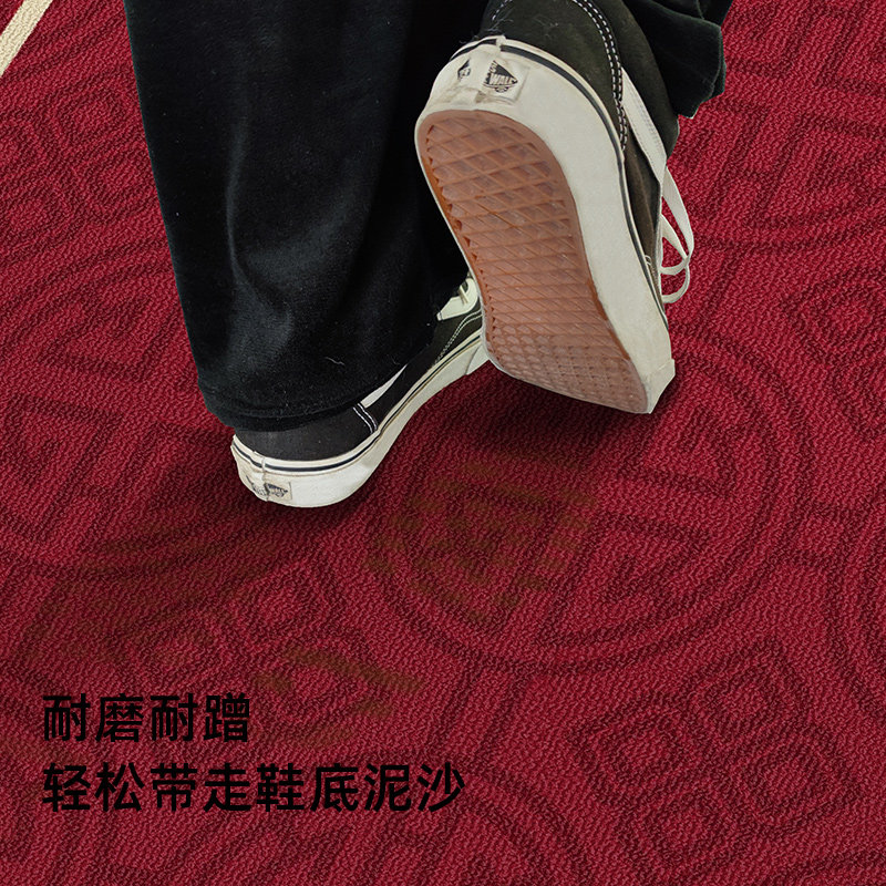 新年入户门地垫中式喜庆红色大门口进门门垫地毯玄关门外家用脚垫