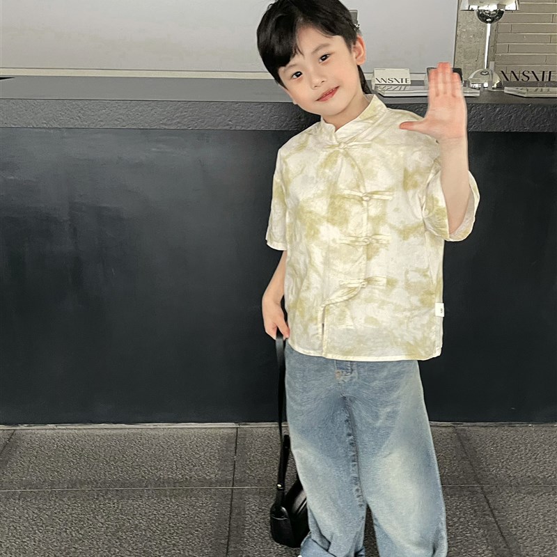2024男童汉服夏季宝宝新中式套装小男孩唐装儿童演出服霖霖妈童装
