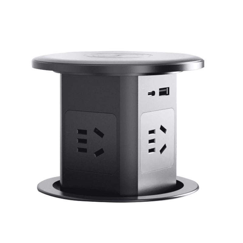 优耐美智能气动升降插座隐藏式厨房专用嵌入式岛台桌面开关插座