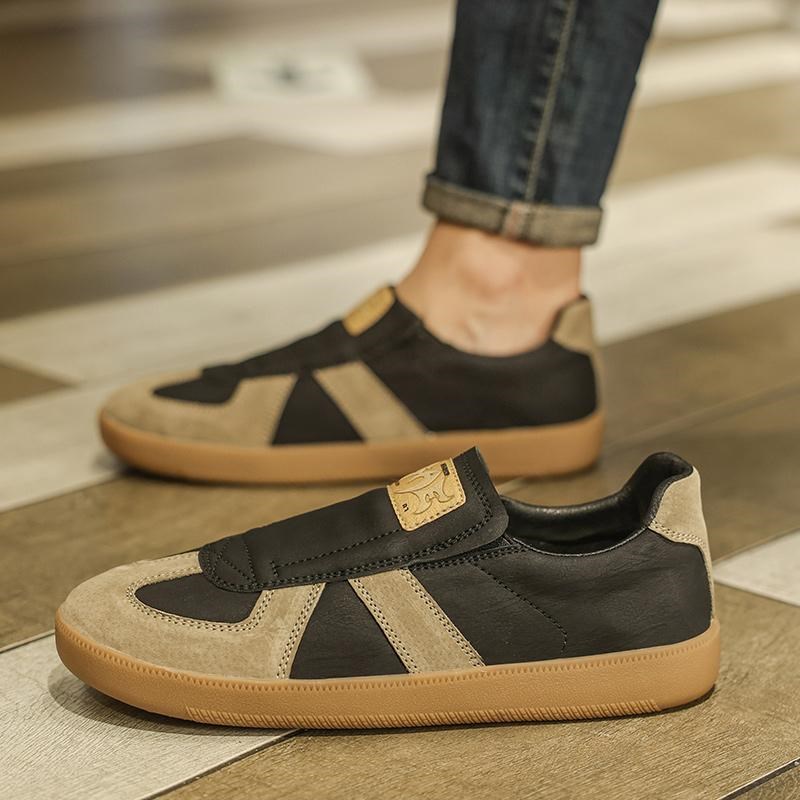 男鞋秋冬懒人一脚蹬轻便软底板鞋无鞋带青少年工作休闲运动德训鞋