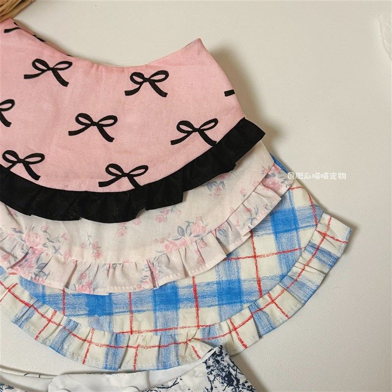 韩国布料宠物狗狗温柔围兜领结小型犬猫咪碎花花边口水兜防脏披肩,宠物/宠物食品及用品,领结,淘宝优惠券,粉丝福利购,淘宝优惠卷