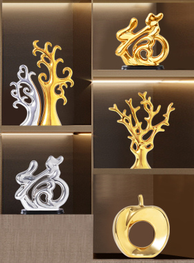 简约创意家居饰品陶瓷工艺品小摆件客厅玄关酒柜T电视柜装饰品摆