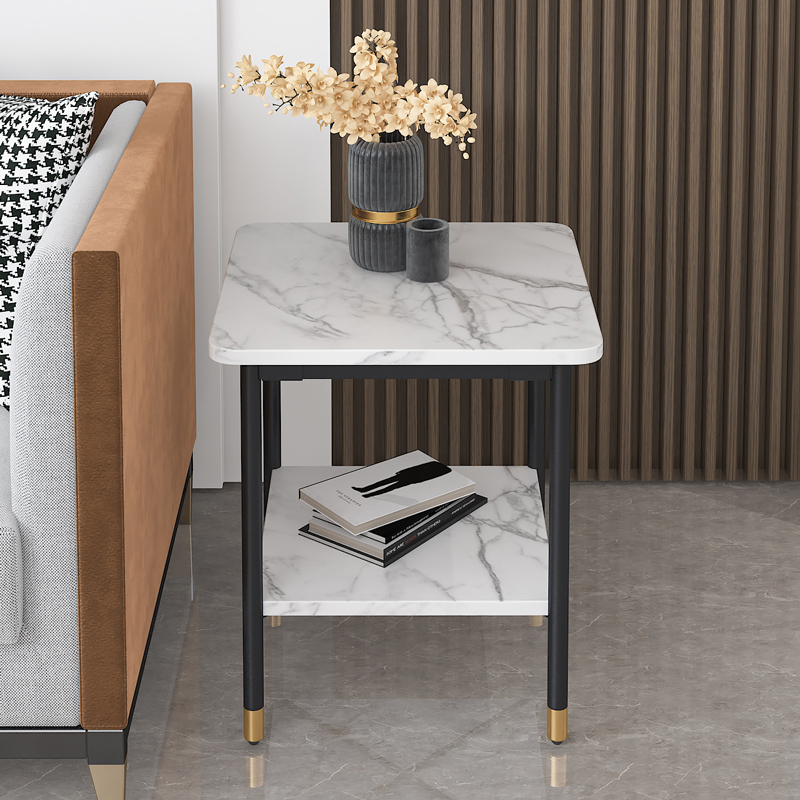 轻奢现代大理石沙发边角几简约北欧小茶几小户型方桌卧室床边桌子