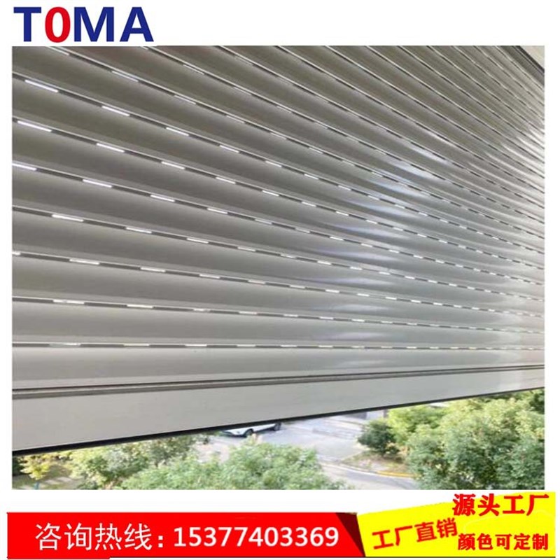 铝合金高强度抗风卷帘窗 防盗卷帘窗F 防台风电动外遮阳卷帘门窗