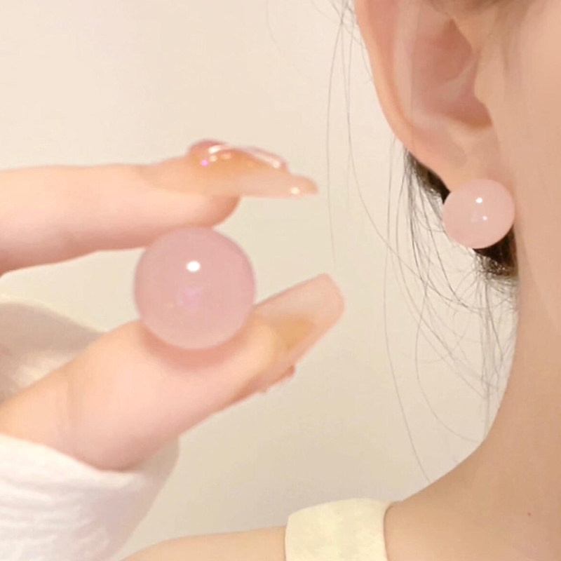 山间粉桃果冻粉圆珠国风耳钉女甜美简约时尚多巴胺小清新耳饰,饰品/流行首饰/时尚饰品新,耳钉,淘宝优惠券,粉丝福利购,淘宝优惠卷