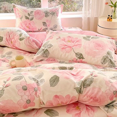 田园花卉被套单件纯棉150x200宿舍单双人100全棉被罩180x200x230