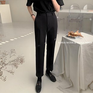 秋冬加绒西装裤女九分高腰直筒西裤职业休闲加厚小个子烟管裤子