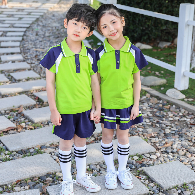男女童纯棉短裤表演出服小学生夏季校服套装幼儿园园服班服两件套,童装/婴儿装/亲子装,校服/园服,淘宝优惠券,粉丝福利购,淘宝优惠卷