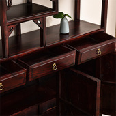 实木仿古博古架三门三斗书架中式 组合书柜茶叶架置物架隔断货架子