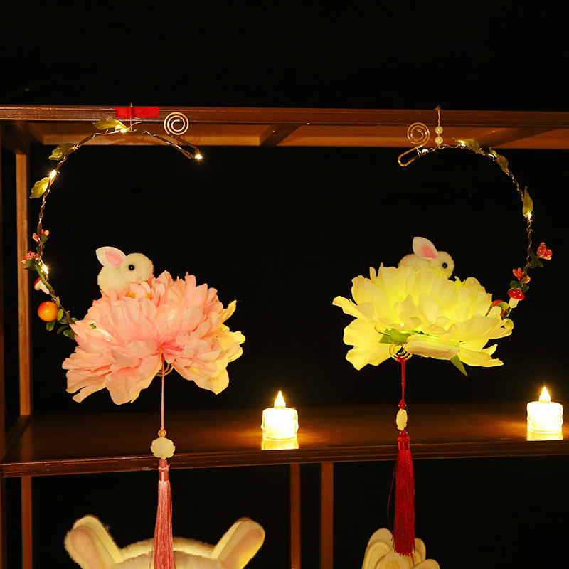 2023新款兔年过年兔子灯笼手提新年装饰春节儿童diy手工制作材料