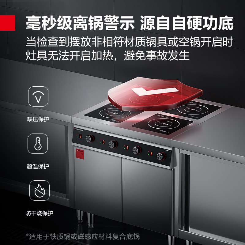 德玛仕商用电磁煲仔炉大功率砂锅炉饭店酒店学校厨房用多头煲仔炉