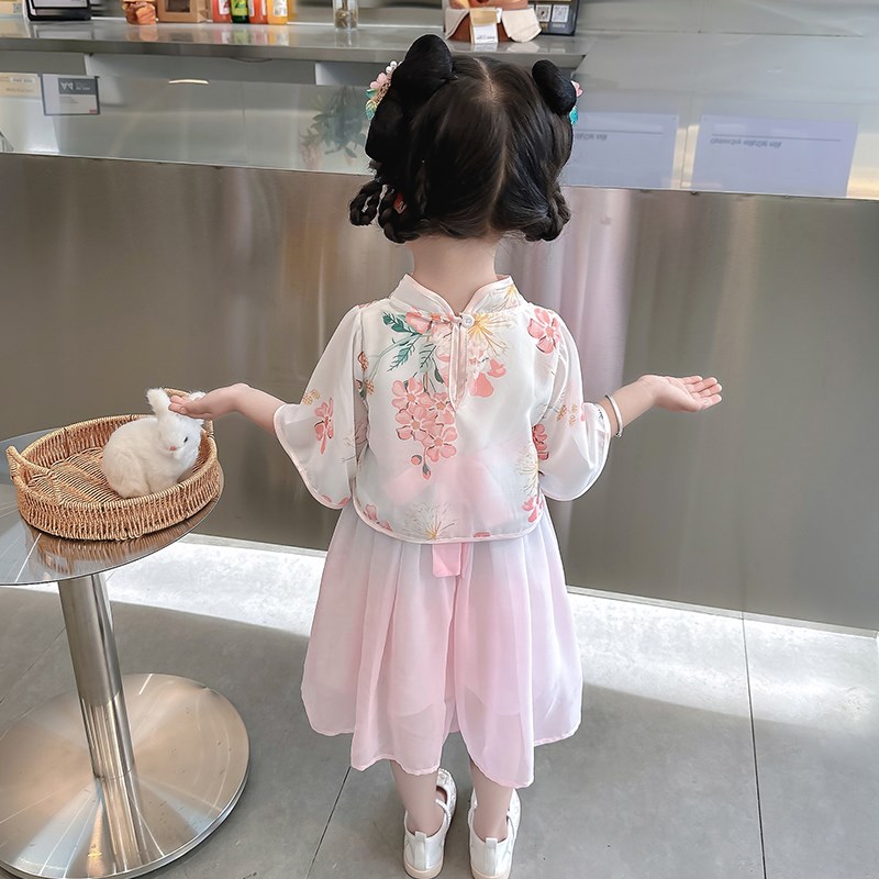 汉服女童连衣裙夏装2024新款夏季儿童国风裙子女宝宝古风公主裙子