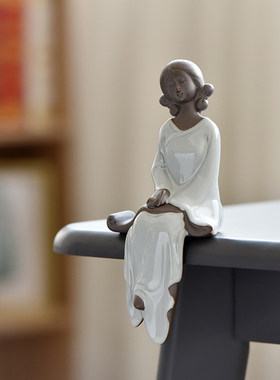 晟初创意陶瓷人物琴棋书画侍女禅意摆件家居客厅书房博古架装饰品