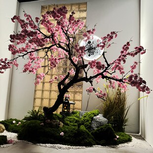 真树桃花树假树装饰室内室外许愿树商场摆设假花假桃树大型